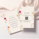 Colourful Wildflower Cream Wedding QR Code Invitation<br><div class="desc">Elegant and colourful all in one wedding invitation with watercolor wildflowers.</div>
