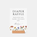Colourful Wildflower Diaper Raffle Baby Shower Sig<br><div class="desc">This colourful wildflower diaper raffle baby shower sign holder is perfect for your simple, whimsical boho rainbow summer baby shower. The bright, enchanted pink, yellow, orange, and gold colour florals give this product the feel of a minimalist elegant vintage hippie spring garden. The modern design is artsy and delicate, portraying...</div>
