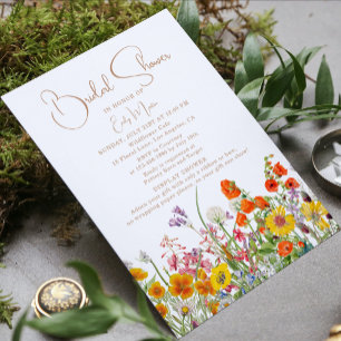 Colourful Wildflower Display Bridal Shower Invitation