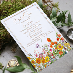Colourful Wildflower Display Bridal Shower Invitation
