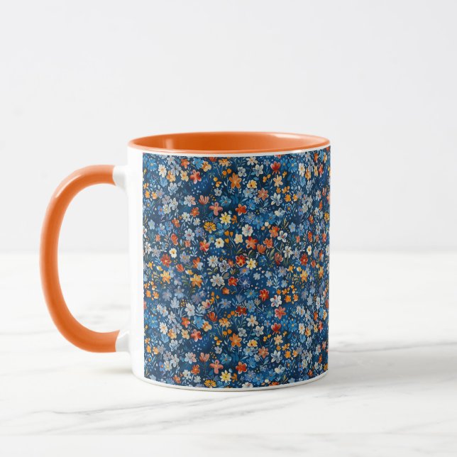 Colourful Wildflower Ditsy Print Mug (Left)