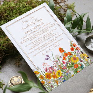 Colourful Wildflower Downsized Wedding Invitation