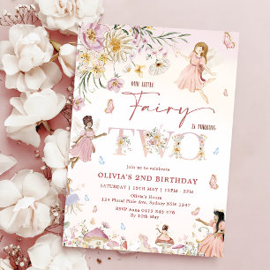 Colourful Wildflower Fairy Princess 2nd Birthday Invitation