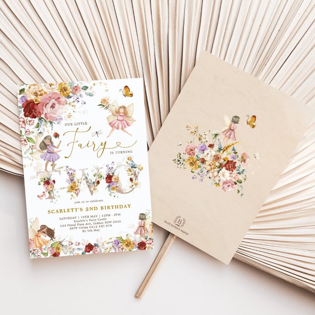 Colourful Wildflower Fairy Princess 2nd Birthday Invitation (Creator Uploaded)