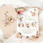 Colourful Wildflower Fairy Princess 4th Birthday Invitation<br><div class="desc">Flutter and twirl for the birthday girl! These beautiful invitations feature colourful garden flowers,  magical little fairies and delightful butterflies. Personalise the invite with your details and if you want to further re-arrange the style and placement of the text,  please press the "Click to customise further" button.</div>