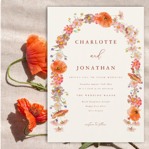 Colourful Wildflower Fall Wedding Invitation