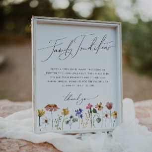 Colourful Wildflower Family Traditions Sign