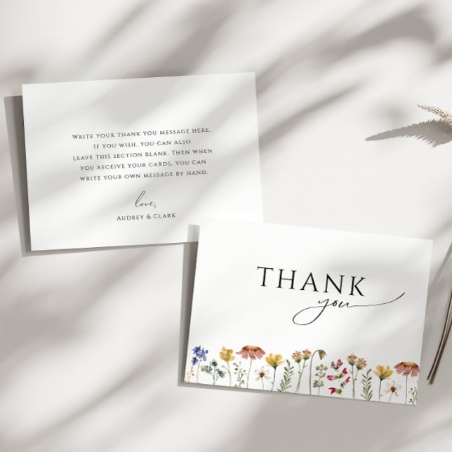 Colourful Wildflower Flat Baby Shower Thank You Card (Creator Uploaded)