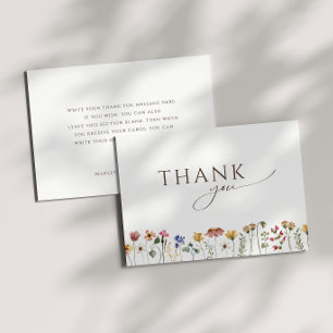 Colourful Wildflower Flat Birthday Party Thank You Card