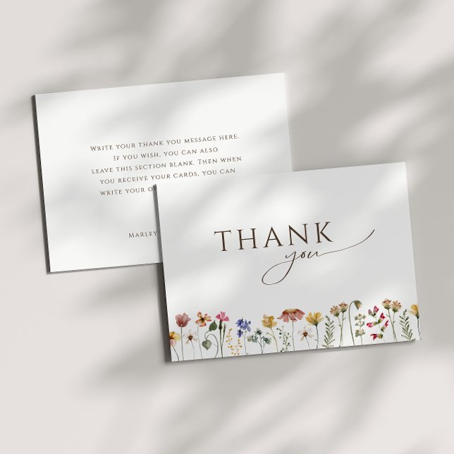 Colourful Wildflower Flat Birthday Party Thank You Card (Creator Uploaded)