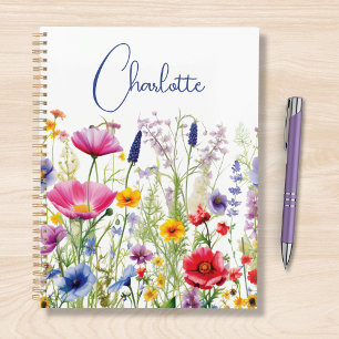 Colourful Wildflower Floral Personalised Name Planner