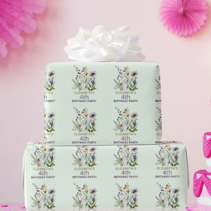 Colourful Wildflower Floral Watercolor Birthday Wrapping Paper