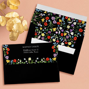 Colourful Wildflower Floral Wedding Invitation Envelope