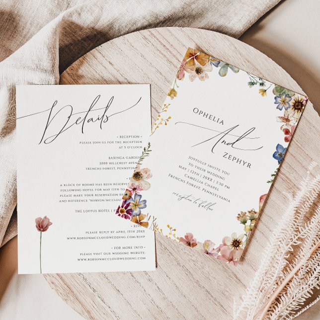 Colourful Wildflower Garden | All In One Wedding Invitation (Creator Uploaded)