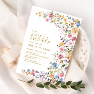 Colourful Wildflower Garden Bridal Shower Invitati Invitation
