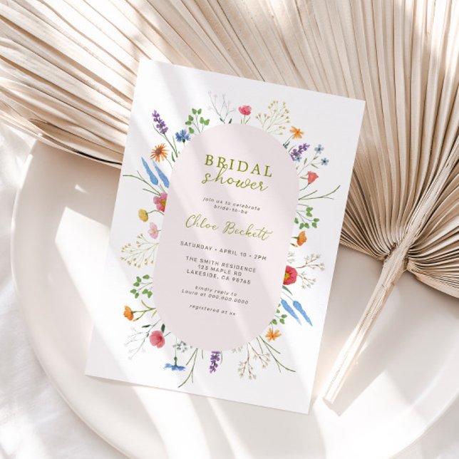 Colourful Wildflower Garden Bridal Shower Invitation (Creator Uploaded)