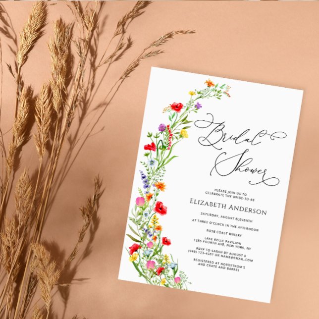 Colourful Wildflower Garden Bridal Shower Invitation (Creator Uploaded)