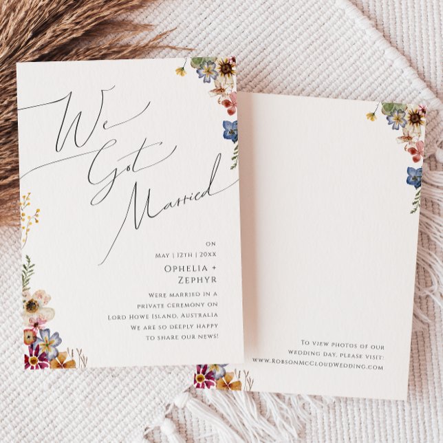 Colourful Wildflower Garden Elopement Announcement (Creator Uploaded)