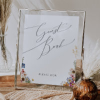 Colourful Wildflower | Garden Guest Book Sign