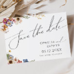 Colourful Wildflower | Garden Horizontal  Save The Date<br><div class="desc">This colourful wildflower | garden horizontal save the date is perfect for your simple, whimsical boho rainbow summer wedding. The bright, enchanted pink, yellow, orange, and gold colour florals give this product the feel of a minimalist elegant vintage hippie spring garden. The modern design is artsy and delicate, portraying a...</div>