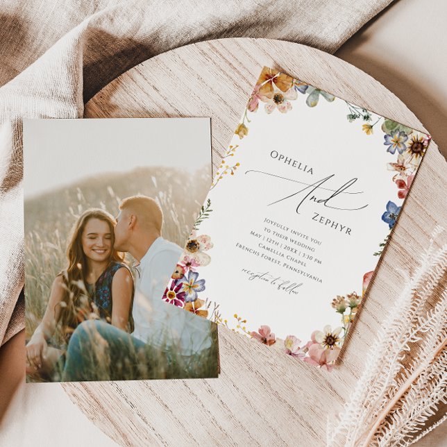 Colourful Wildflower Garden | Photo Casual Wedding Invitation (Creator Uploaded)