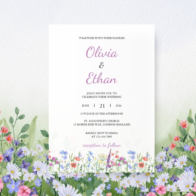Colourful Wildflower Garden Wedding Invitation (Creator Uploaded)