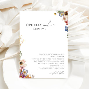 Colourful Wildflower   Garden Wedding Invitation