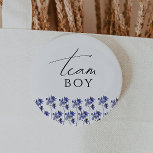 Colourful Wildflower Gender Reveal Team Boy 6 Cm Round Badge