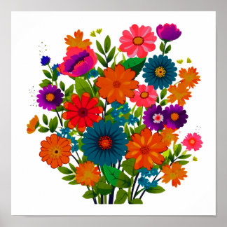 Colourful Wildflower, Girls Room Decor 