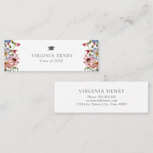Colourful Wildflower Graduate Name Card