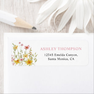 Colourful Wildflower Graduation Party Address Return Address Label