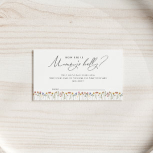 Colourful Wildflower "How Big Is Mommys Belly" Car Place Card