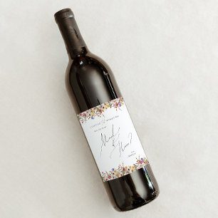 Colourful Wildflower   Maid Of Honour Proposal Wine Label