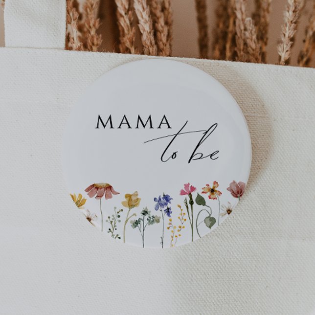 Colourful Wildflower Mama To Be 6 Cm Round Badge (Creator Uploaded)