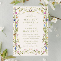 Colourful Wildflower Meadow Cream Wedding