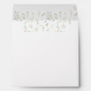 Colourful Wildflower Meadow Flower Wedding Square  Envelope