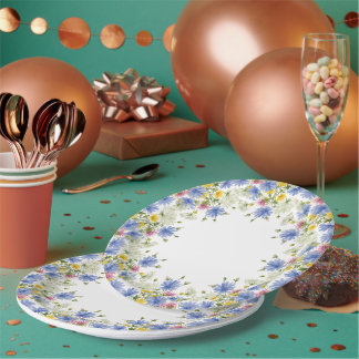 Colourful Wildflower Meadow Paper Plate