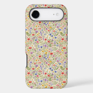 Colourful Wildflower Meadow Seamless Pattern