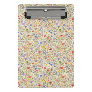 Colourful Wildflower Meadow Seamless Pattern Mini Clipboard