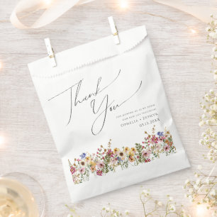 Colourful Wildflower Meadow Thank You Favour Bag