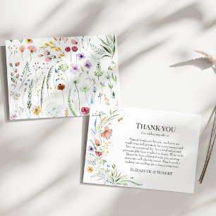 Colourful Wildflower Meadow Wedding Thank You Card