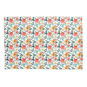 Colourful Wildflower Mixed Floral Pattern Pillowcase