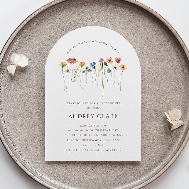 Colourful Wildflower On The Way | Arch Baby Shower Invitation (Creator Uploaded)