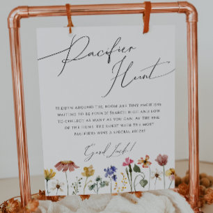 Colourful Wildflower Pacifier Hunt Sign