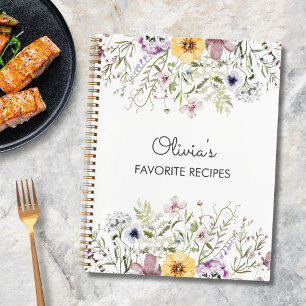 Colourful Wildflower Personalised Recipe Book