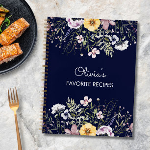 Colourful Wildflower Personalised Recipe Book