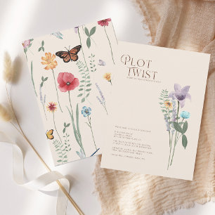 Colourful Wildflower Plot Twist Wedding Change  Save The Date