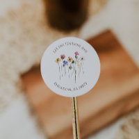 Colourful Wildflower Return Address Envelope Seals