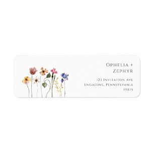 Colourful Wildflower   Return Address Label