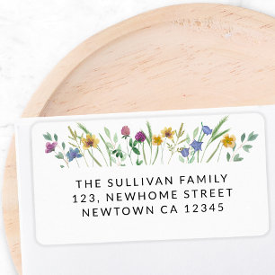 Colourful Wildflower Return Address Label